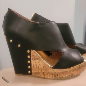 Black Studded Wedges Size 9.5